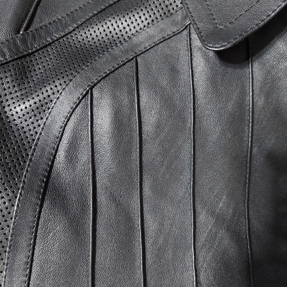 Marcello Sport Mens Black Lambskin Long Sleeve Full Zip Jacket Size XXL - Picture 13 of 14